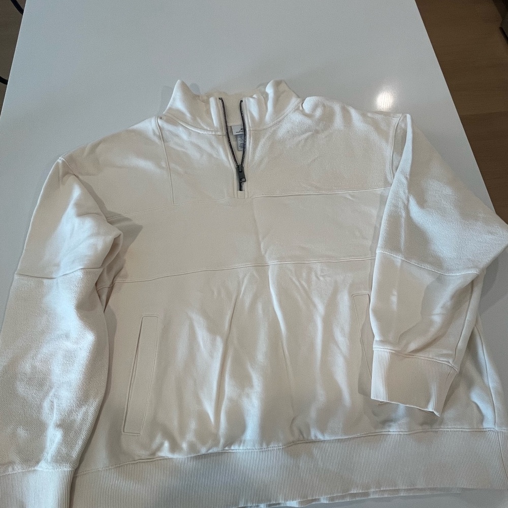 H&M Men's Off-White Zip-Up Sweater